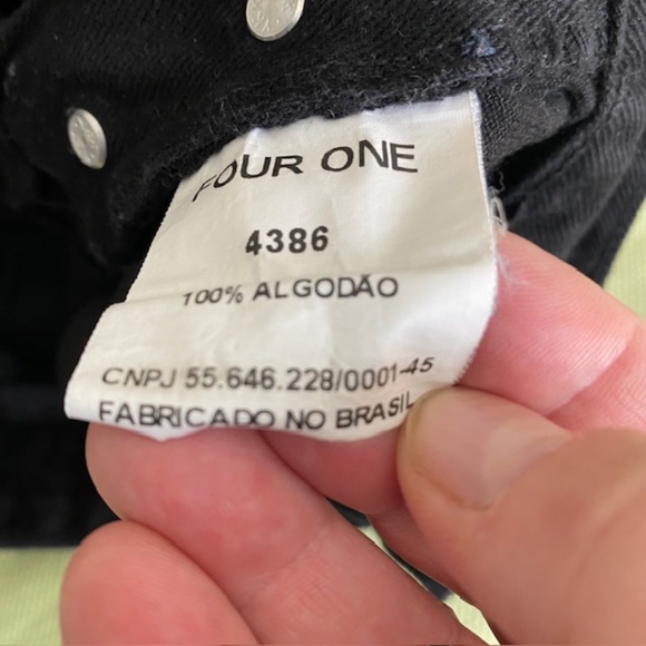 Women FOUR ONE Black Denim Shorts Button Fly Size 42 EU (Med) - Picture 7 of 10